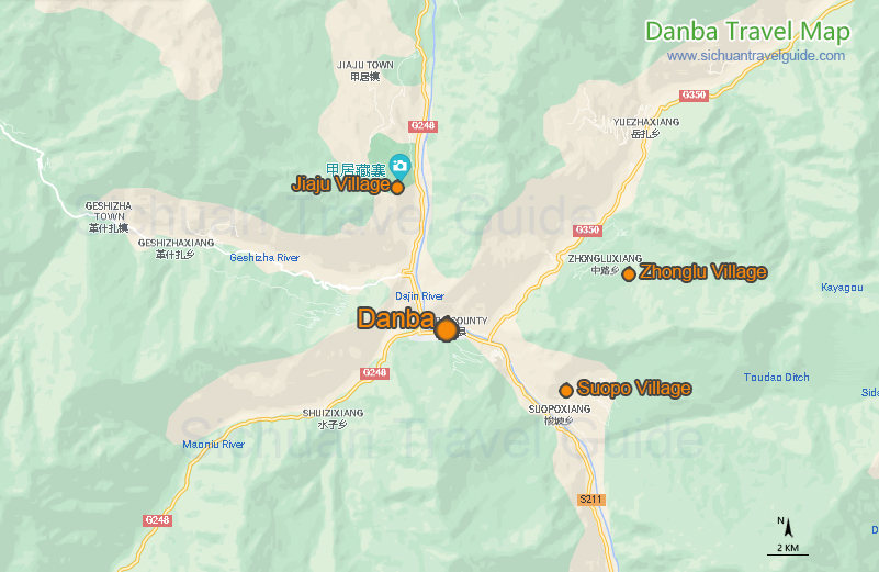 Danba Tour Map