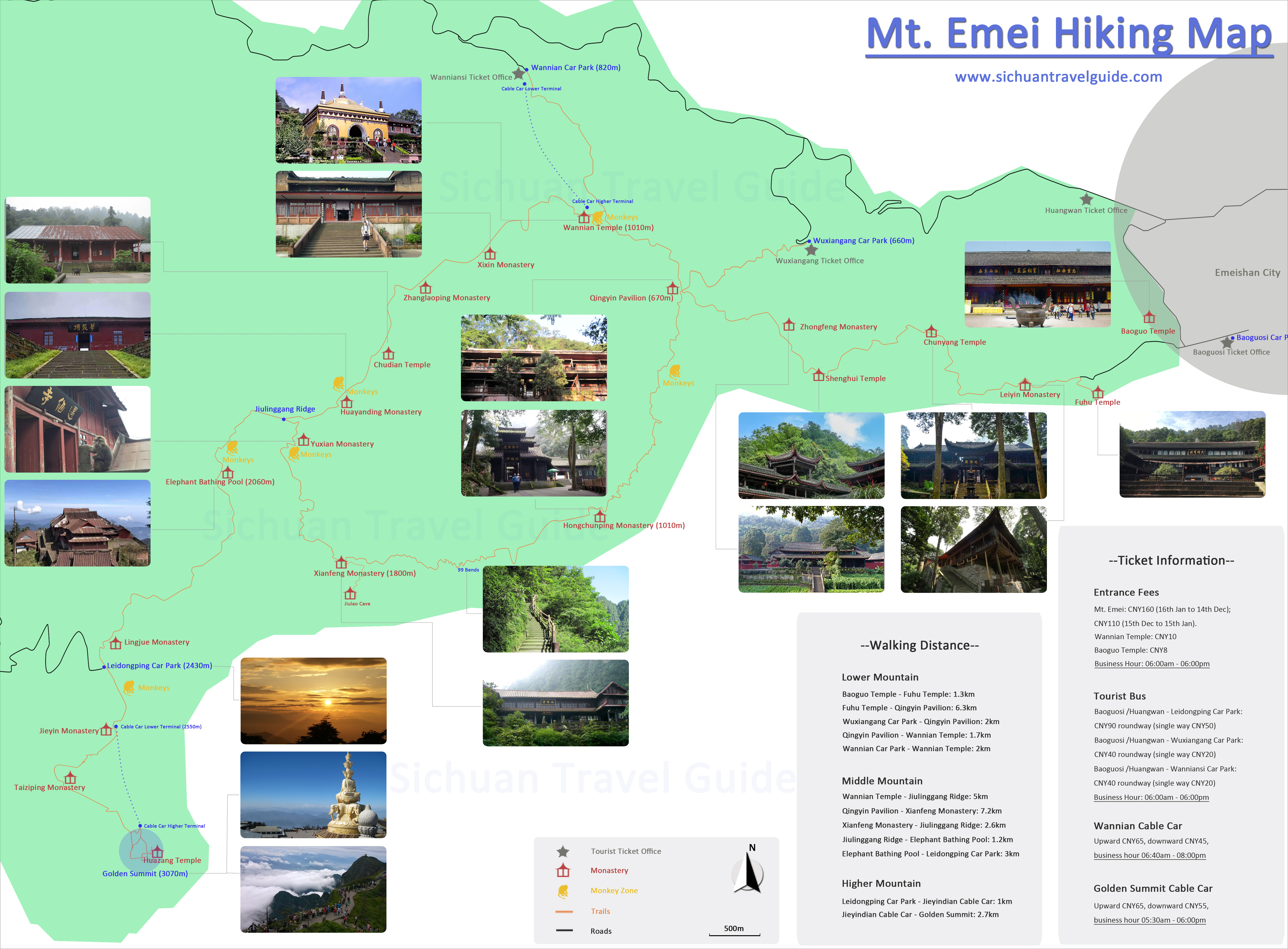Mount Emei Hiking Map