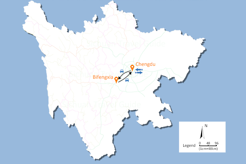 Chengdu Bifengxia Tour Map