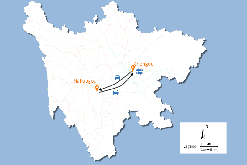 Hailuogou Tour Map