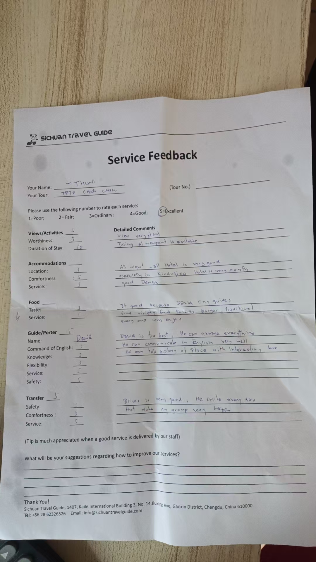 STG service feedback