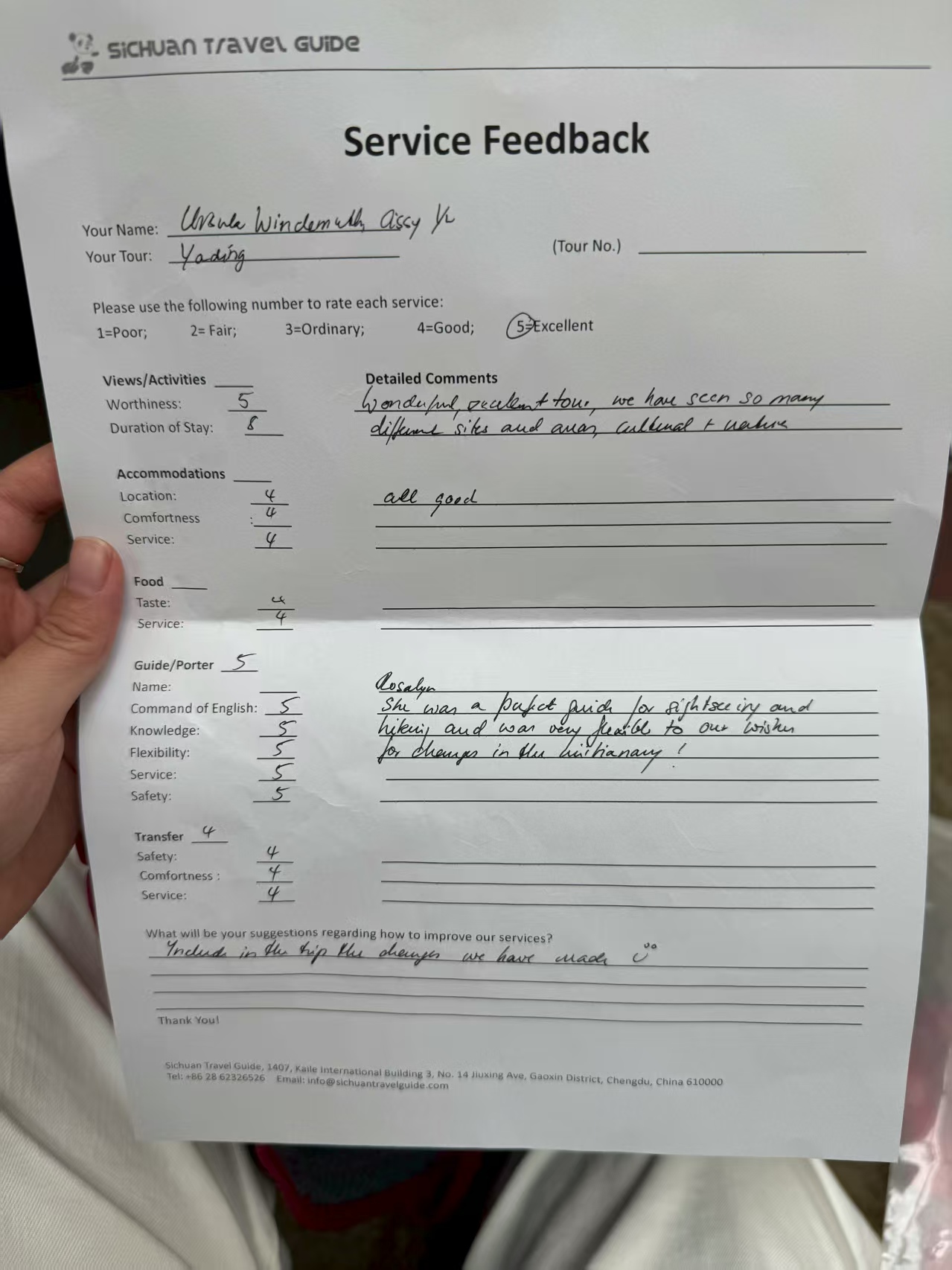 STG service feedback