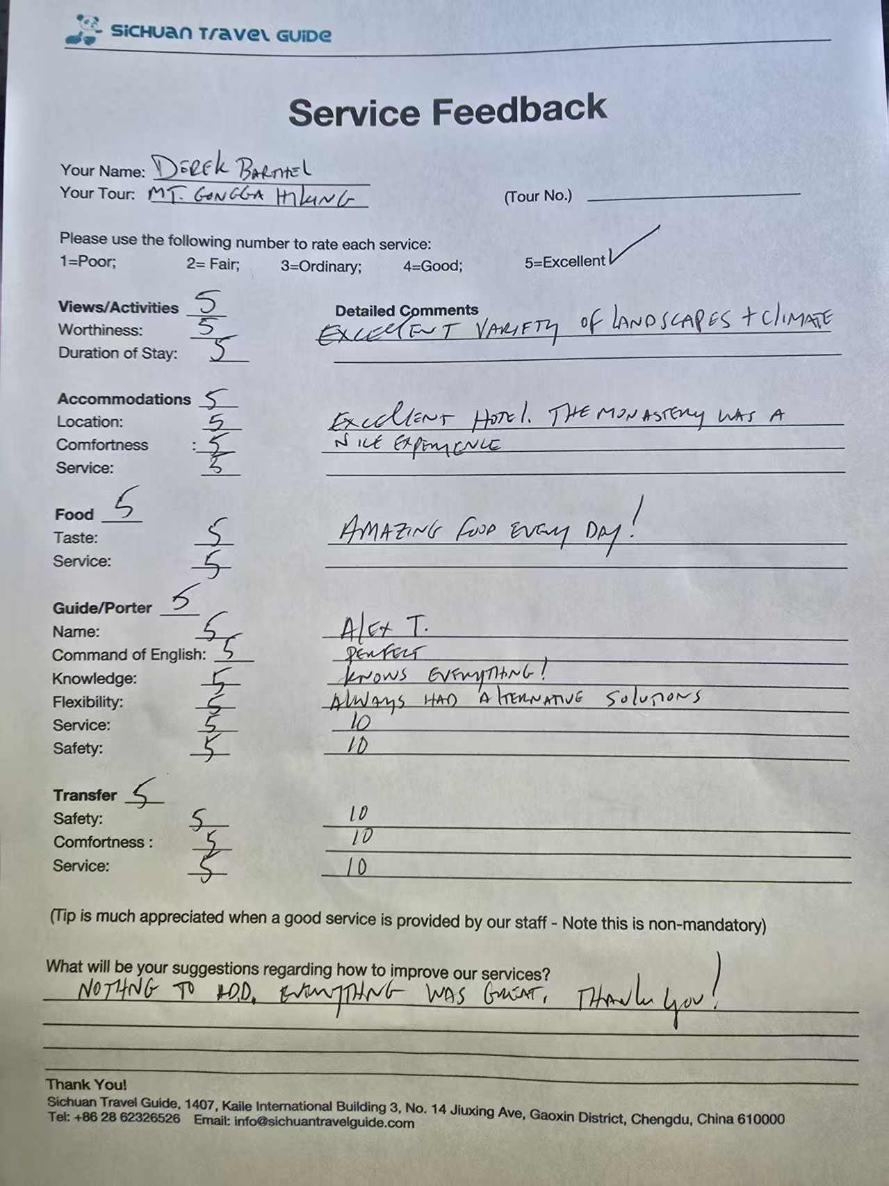 STG service feedback