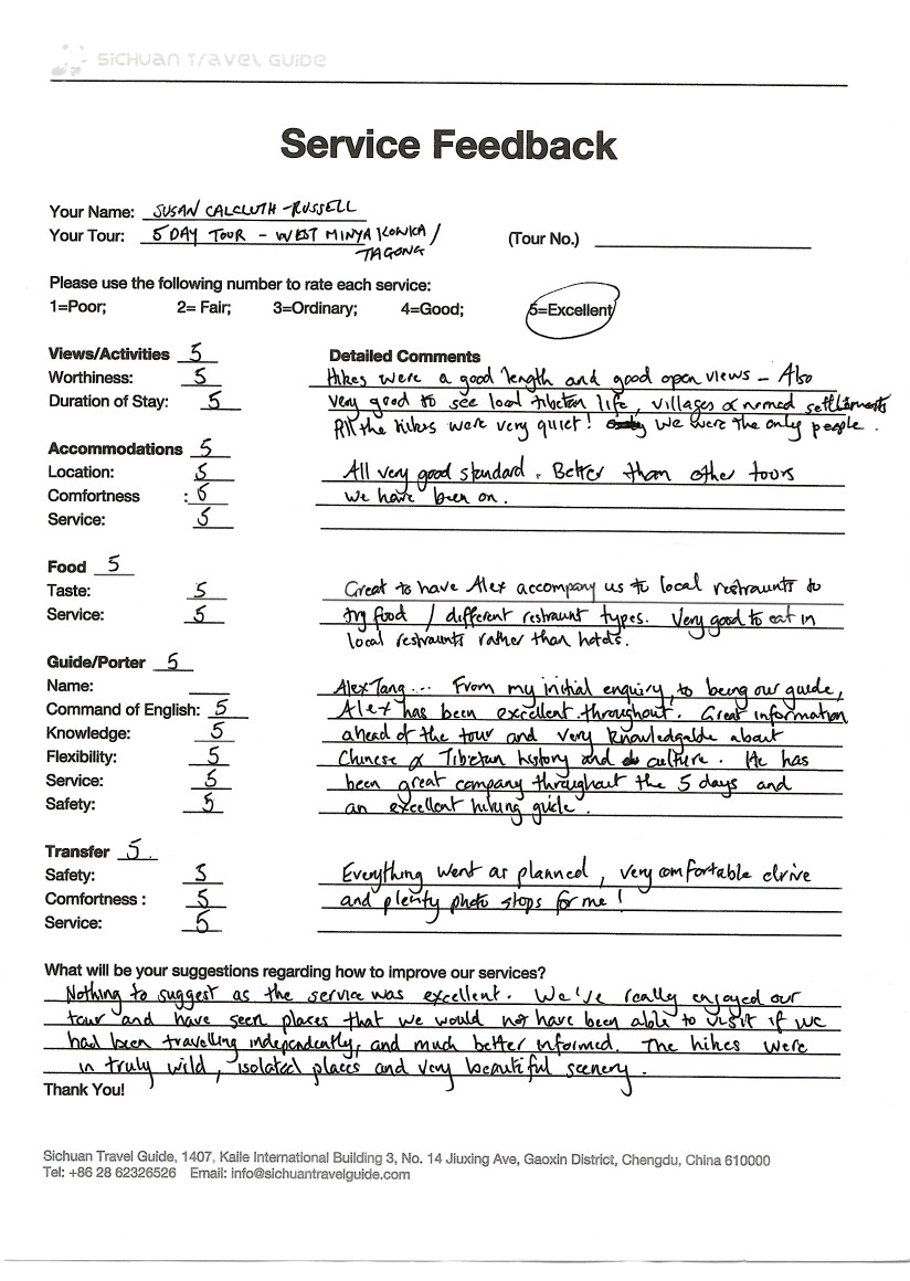 STG service feedback