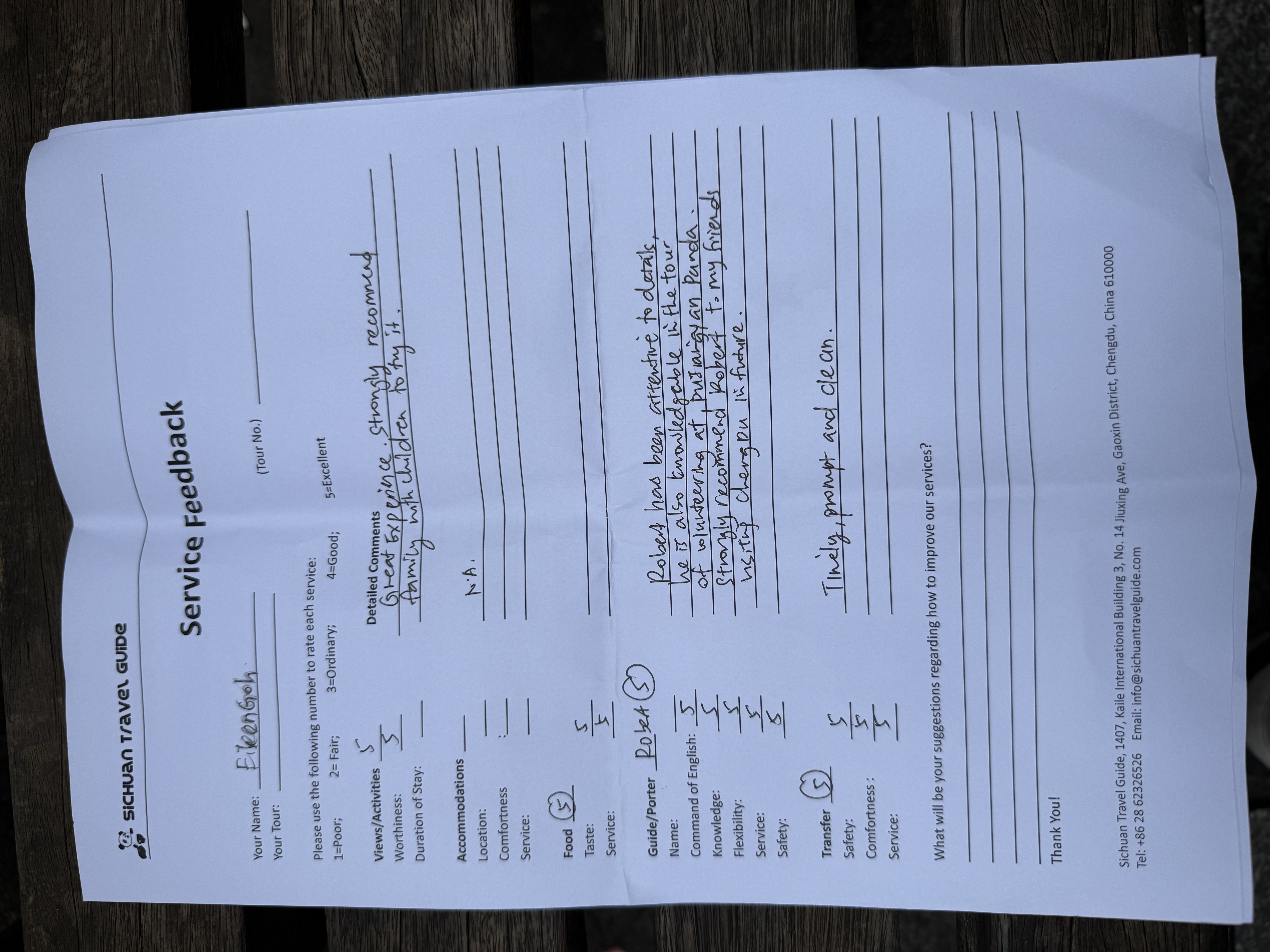 STG service feedback