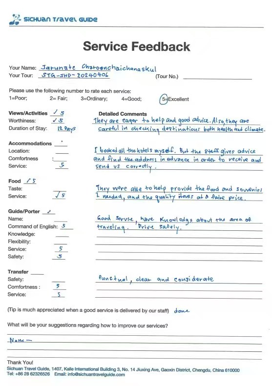 STG service feedback